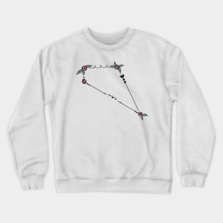 Sextans Constellation Roses and Hearts Doodle Crewneck Sweatshirt